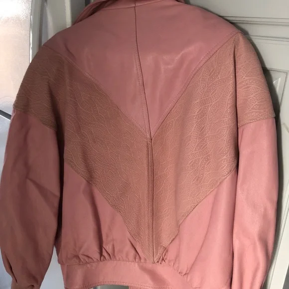 Pink Genuine Leather Jacket - Picture 2 of 7